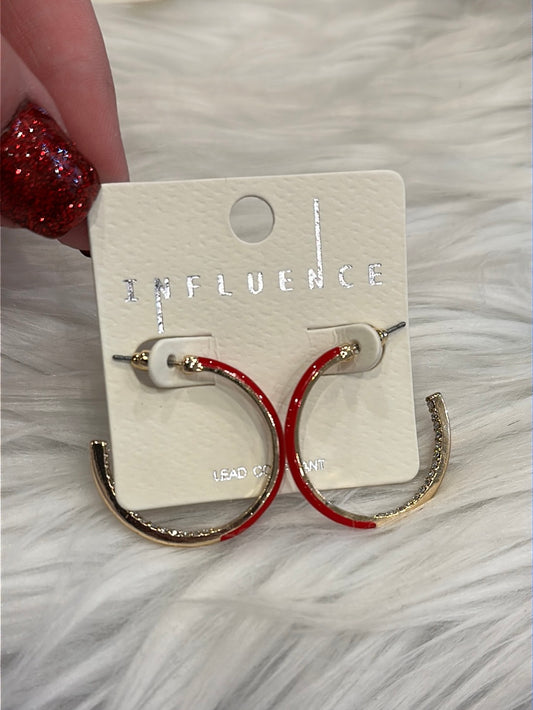 Red Hoop Earrings